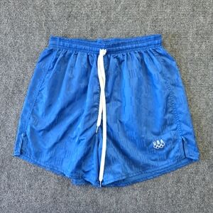 USA OLYMPIC NYLON CHECKERBOARD SHORTS BLUE MEDIUM JACQUARD